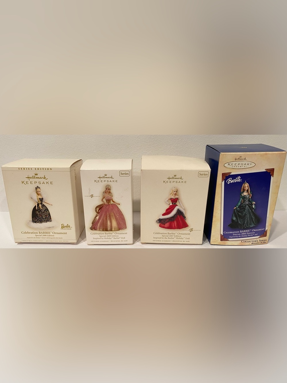 Hallmark Keepsake Lot of 4 Barbie Ornaments.